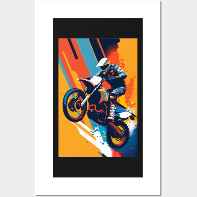 Dirt bike rider - minimalistic Wall Art by KoolArtDistrict